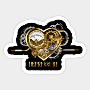 DEPRESSURE Mechanical Heart Steampunk Sticker